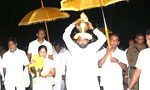 Jaya Sri Maha Bodhi sprinkled with blessed water seeking rain