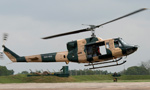 Helicopter damaged during take off