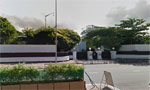 Stretch of Galle Road outside Temple Trees closed