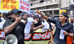 Joint Opposition protest march against Mahendran