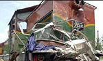 Train engine collision; four injured