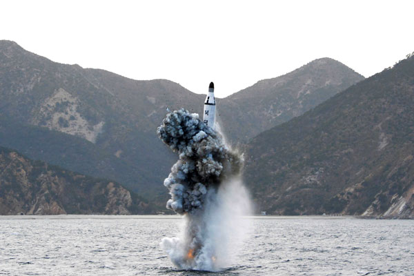 N' Korea fires submarine-launched ballistic missile