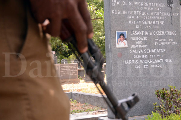 Security tightened around Lasantha’s grave