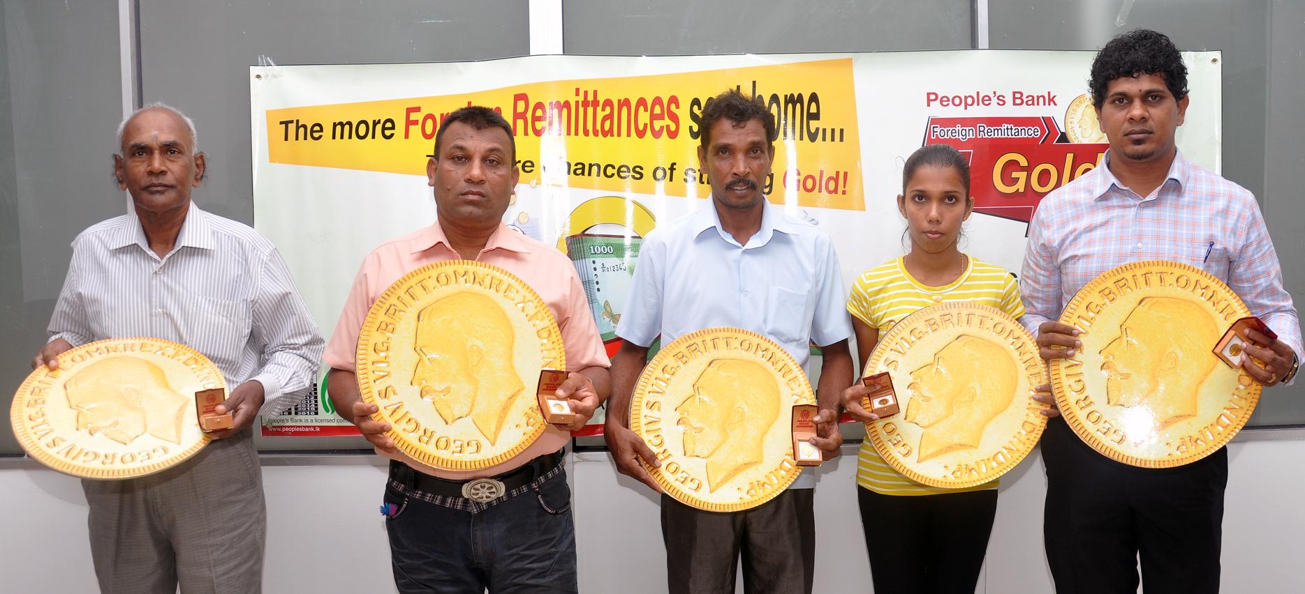 Winners of the second month draw of ‘People’s Bank Foreign Remittance Gold Fortune 2016’ share their