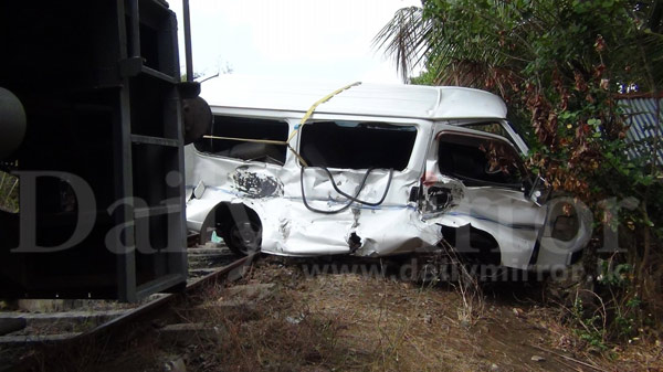 Van collides with train in Puttalam