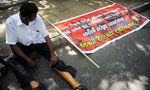 Protest by disabled soliders in Fort