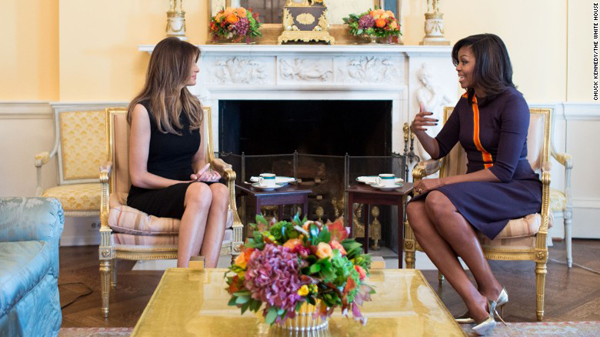 Michelle hosts Melania for tea