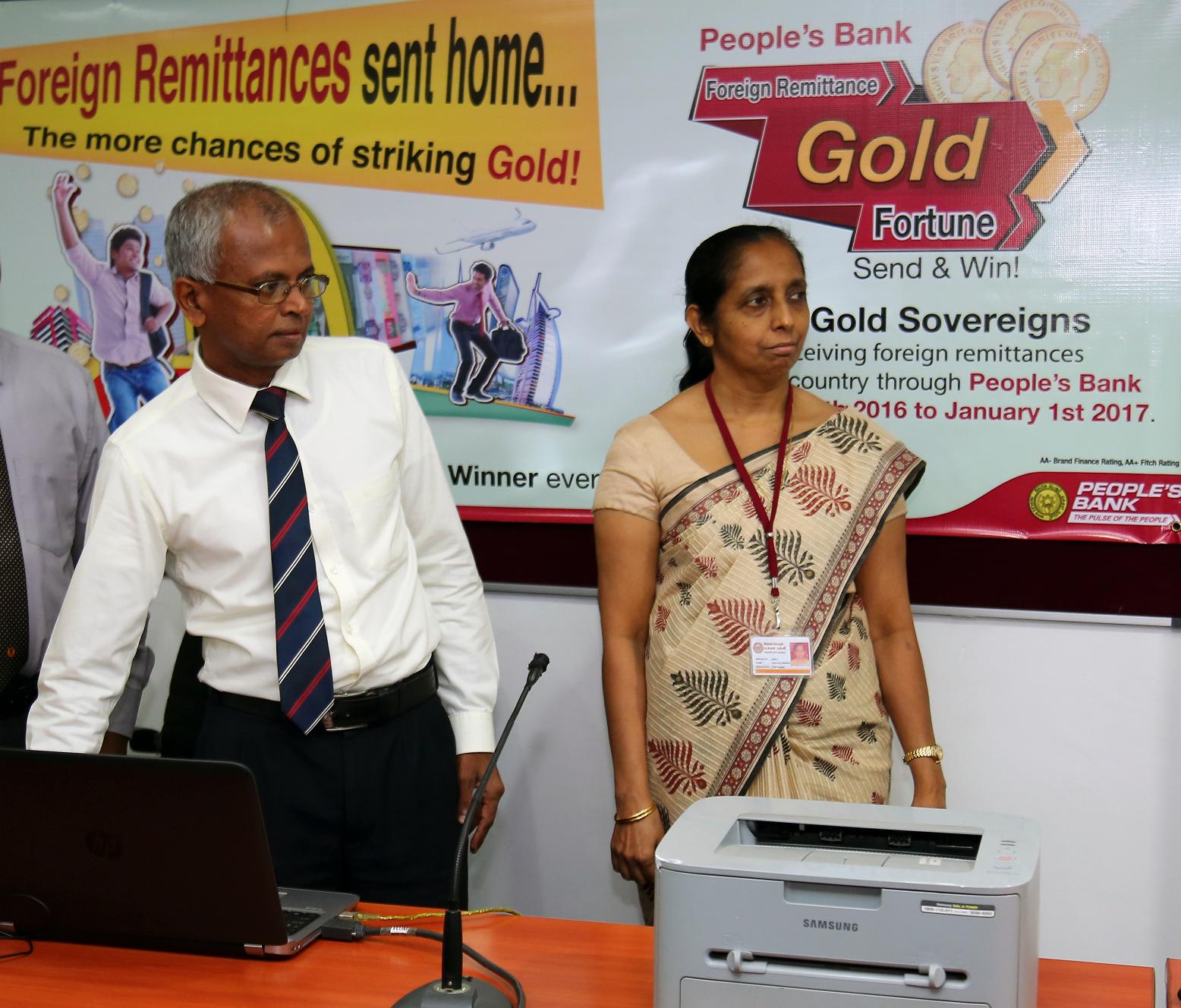 A.G Mohammed Faroz wins 20th edition of ‘People’s Bank Foreign Remittance Gold Fortune 2016’