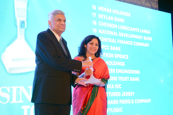 Nestlé Lanka was recognized as one of Sri Lanka’s top corporate performers for the financial year 20