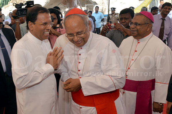 President greets Cardinal Ranjith