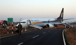 Jet Airways flight skids off runway at Goa airport