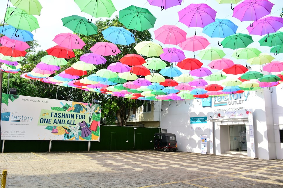 Floating umbrellas of Portugal at The Factory Outlet