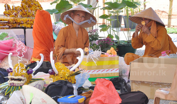 Vesak Day preparations at Diyawannawa