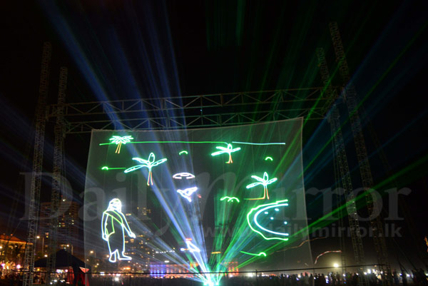 World’s first laser Vesak pandal