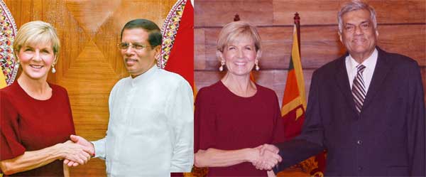 Julie Bishop calls on President, PM