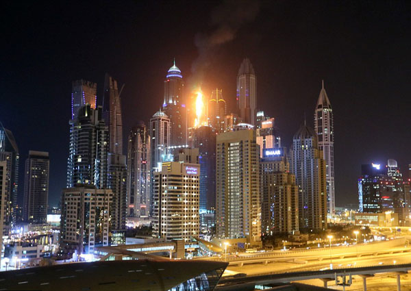 Video: Dubai's Torch tower catches fire again