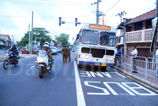 Separate lane for passenger buses from today