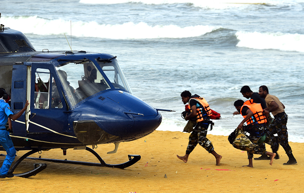 Sea rescue training at Panadura Beach