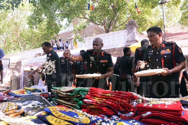 Blessing for the Army flags in A'pura