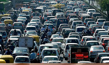 Heavy traffic in Rajagiriya due to protest