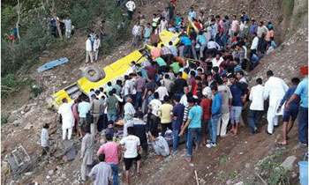 India bus crash: 27 children killed