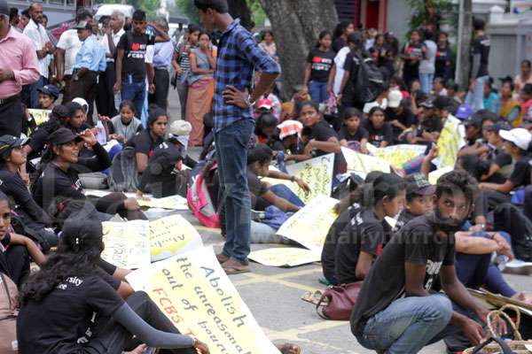 Student protest at UGC