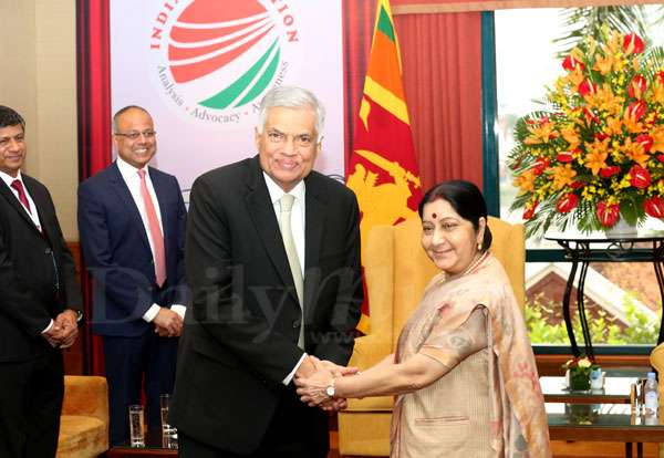 Sushma Swaraj meets Ranil