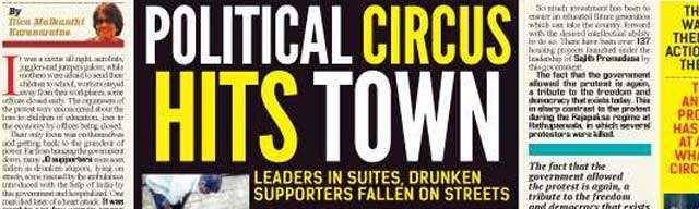 RIGHT OF REPLY “Political Circus Hits Town”