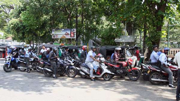 Lengthy queues at fuel stations