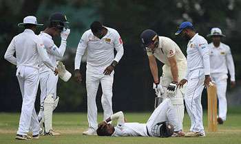 Nissanka taken to hospital after blow to head