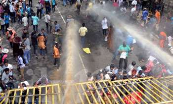 Protest by monks teargassed