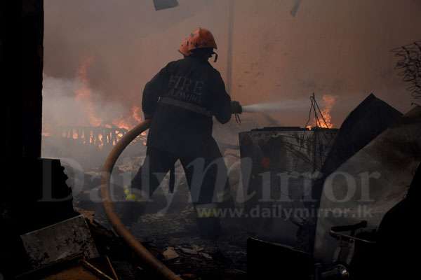 Factory catches fire