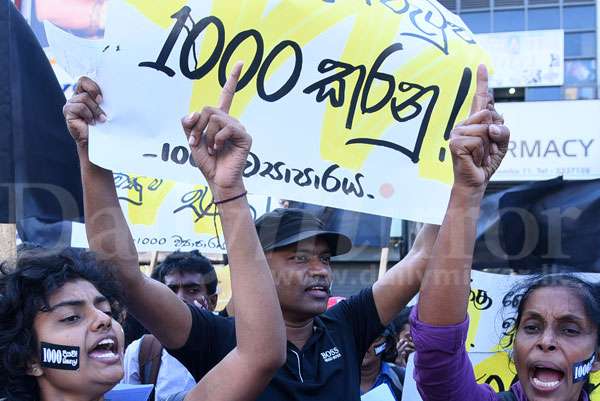 1000-movement protests in Colombo