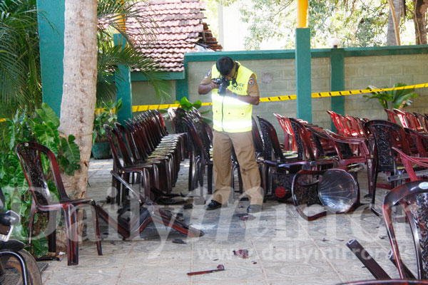 Hotel damaged by grenade attack