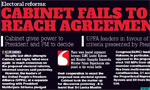 Electoral reforms: Cabinet fails to reach agreement