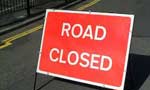 Construction work forces closure of road segment