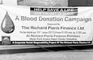 Richard Peiris Finance blood donation campaign a tremendous success