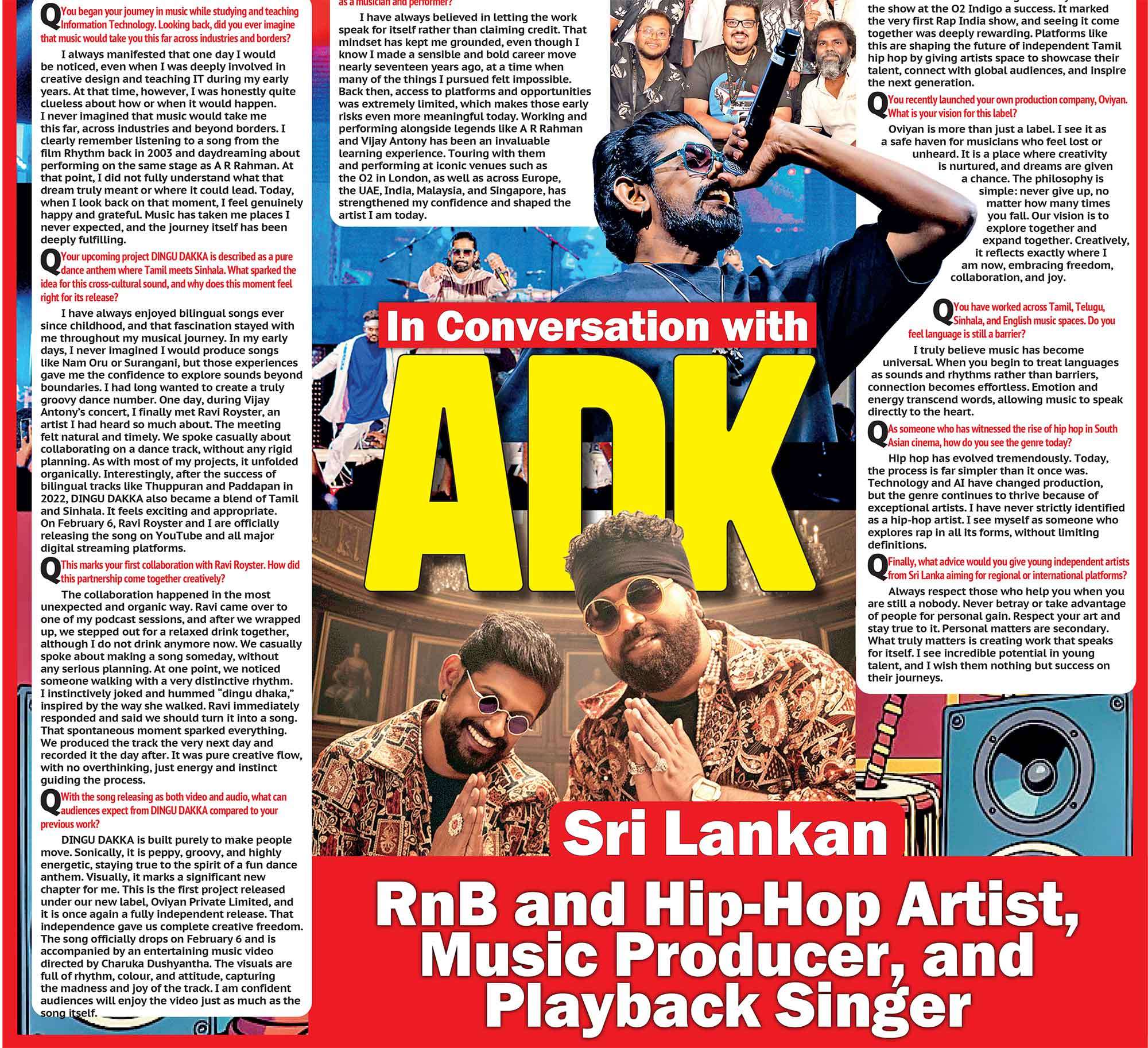 In Conversation with ADK Sri Lankan RnB and Hip-Hop Artist, Music Producer, and Playback Singer