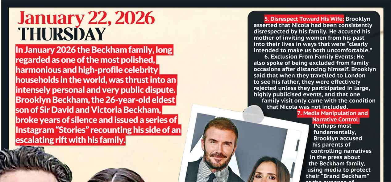 January 22, 2026 THURSDAY