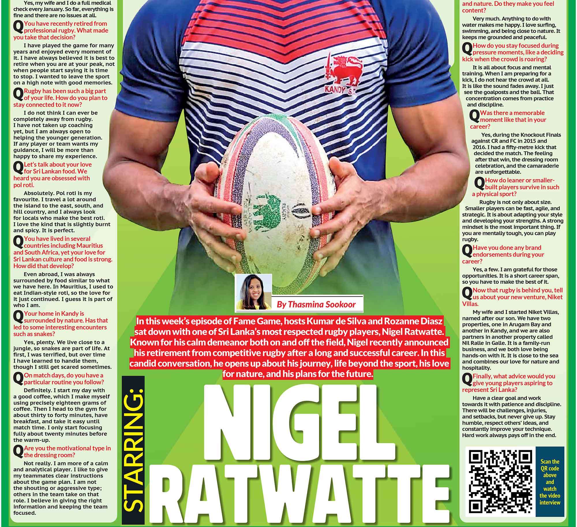 STARRING: Nigel Ratwatte