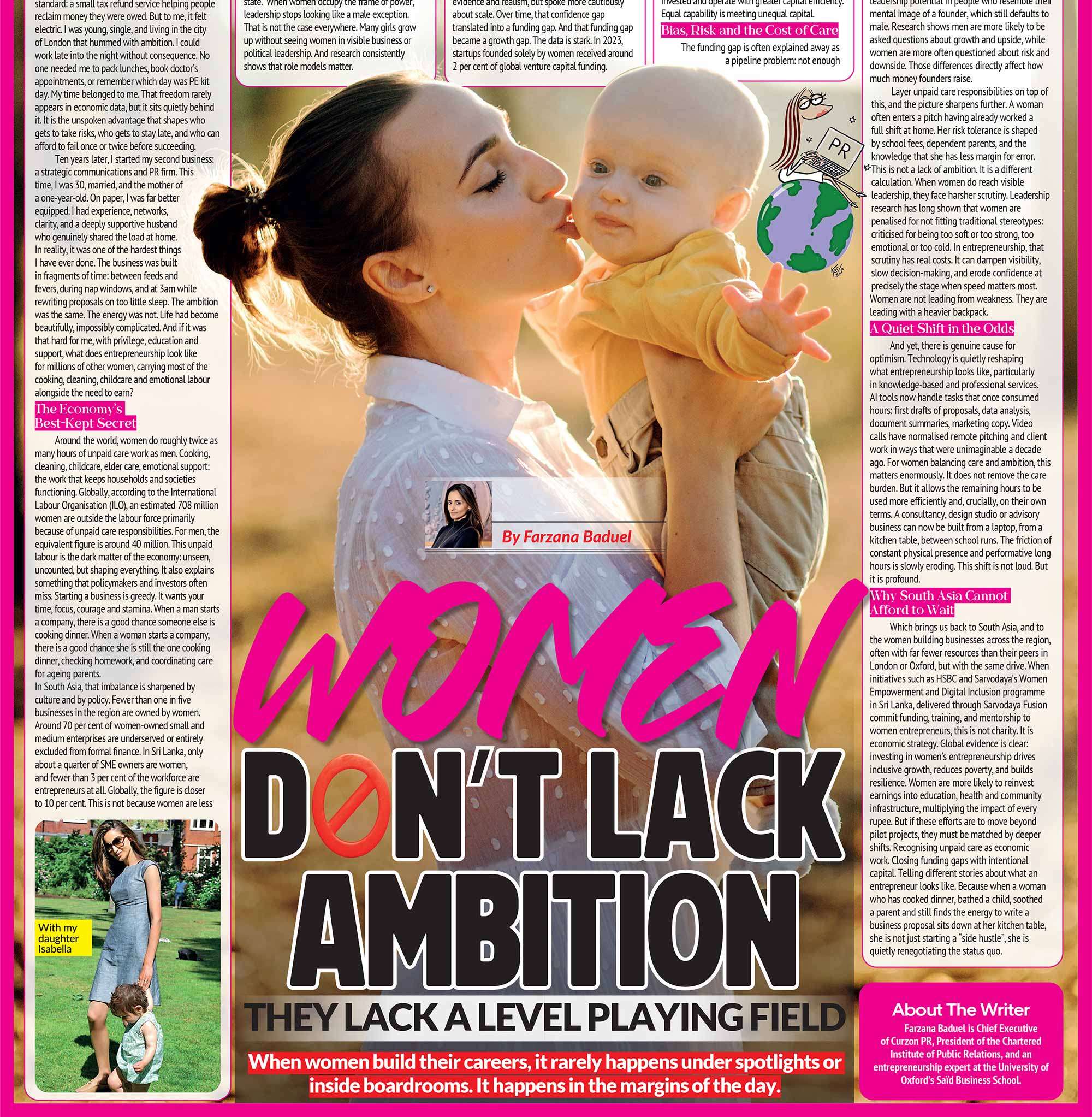 WOMEN DON’T LACK AMBITION; THEY LACK A LEVEL PLAYING FIELD