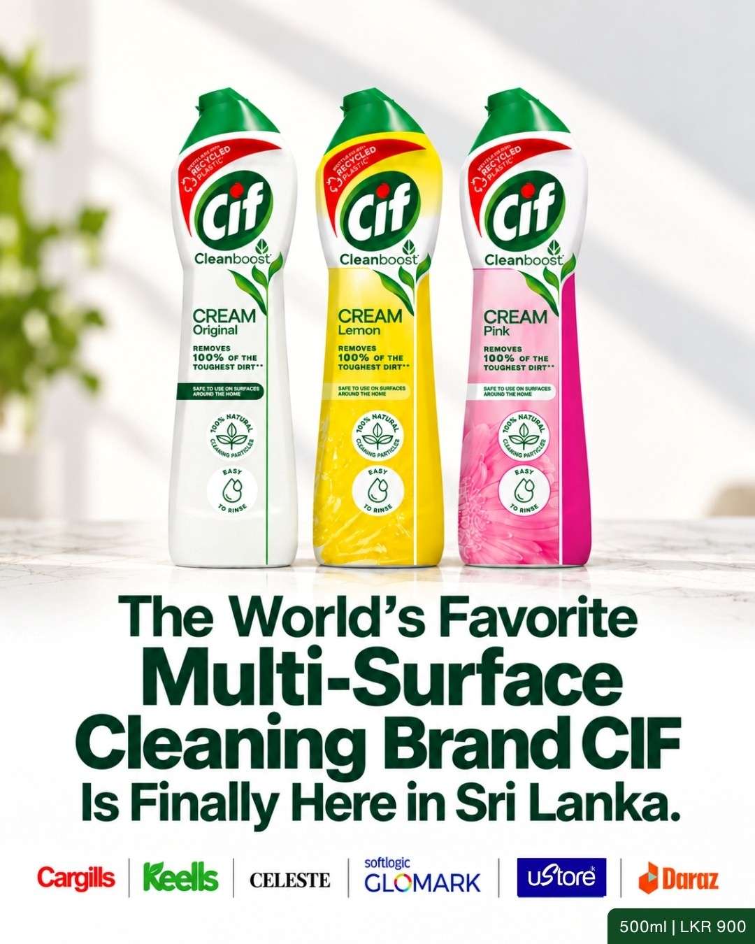 The World’s Favorite Multi-Surface Cleaning Brand CIF Is Finally Here in Sri Lanka