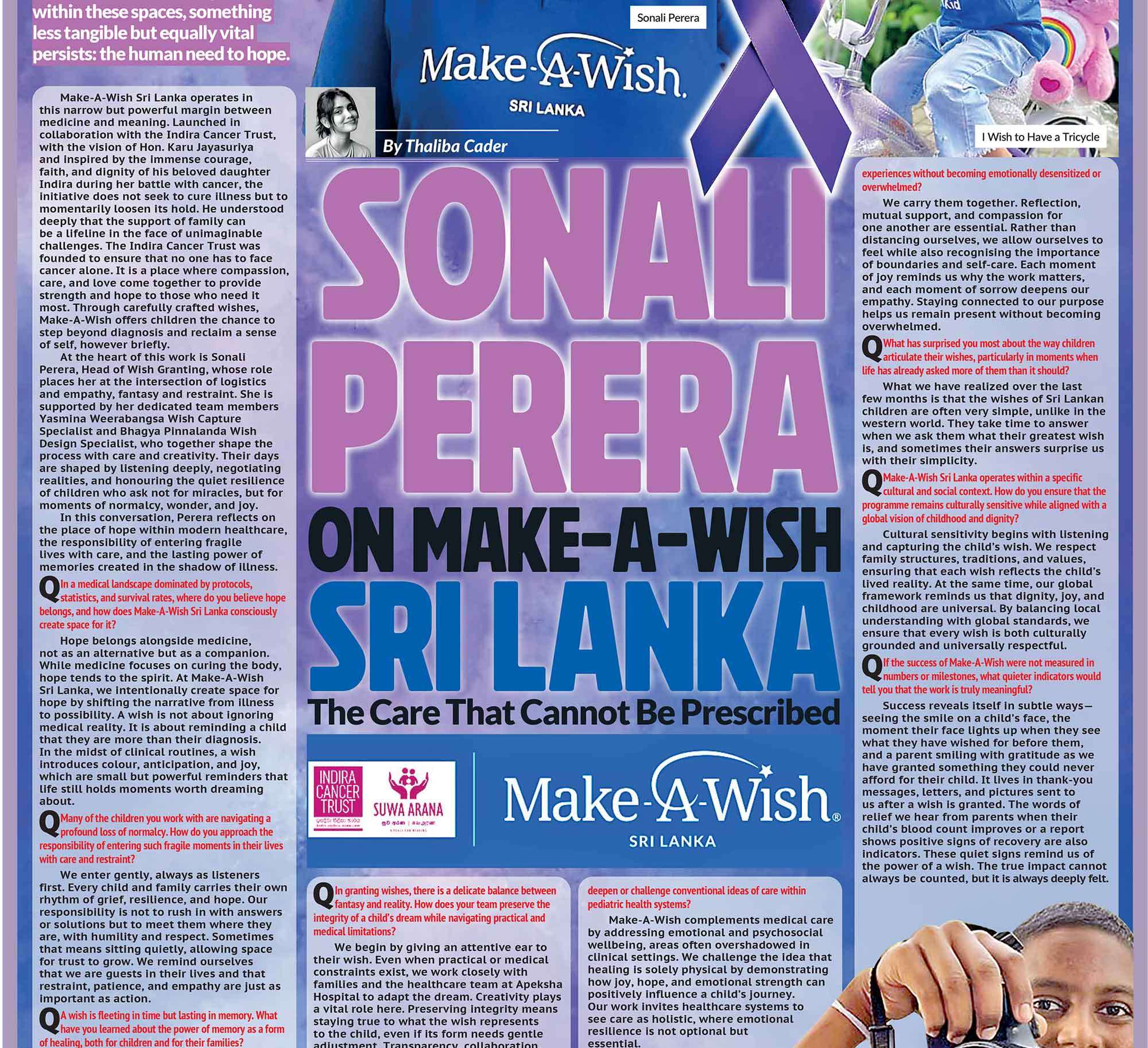 Sonali Perera on Make-A-Wish Sri Lanka: The Care That Cannot Be Prescribed